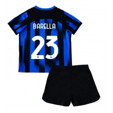 Inter Milan Nicolo Barella #23 Hemmaställ Barn 2023-24 Korta ärmar (+ Korta byxor)